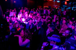 Attendees on the dance floor at an after party coordinated by Khoreen Eccleston for GreenBiz Group VERGE 23