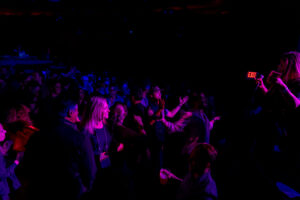 Attendees on the dance floor at an after party coordinated by Khoreen Eccleston for GreenBiz Group VERGE 23