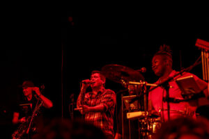 Performers on stage at an after party coordinated by Khoreen Eccleston for GreenBiz Group VERGE 23